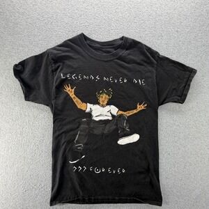 999 Club Juice WRLD Legends Never Die Black Graphic T-Shirt Mens Medium 0591‎
